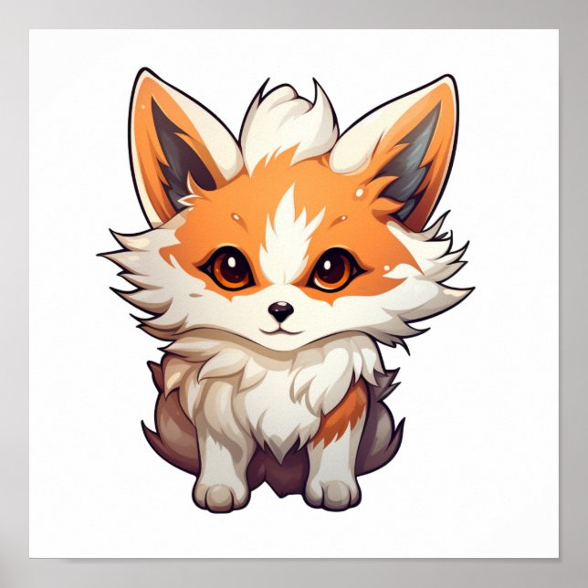 Cartoon fox illustration poster (Front)