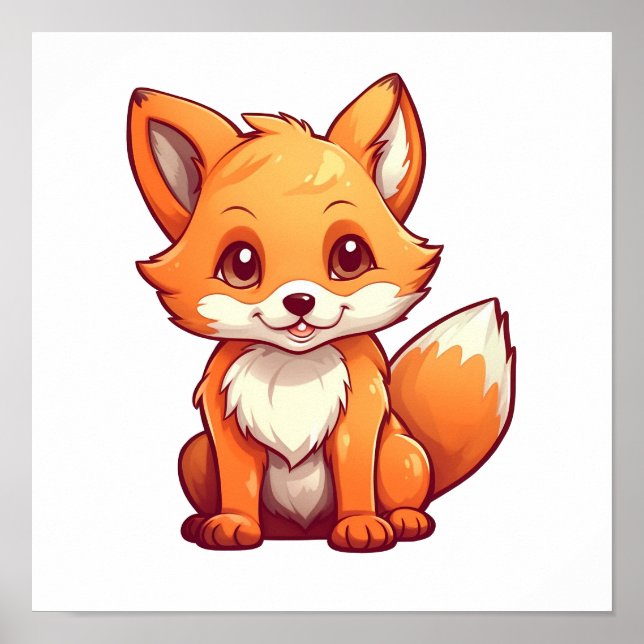 Cartoon fox illustration poster (Front)