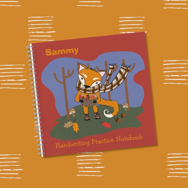 Cartoon Fox Kid Handwriting Practice Notebook (Kid handwriting practice notebook .)