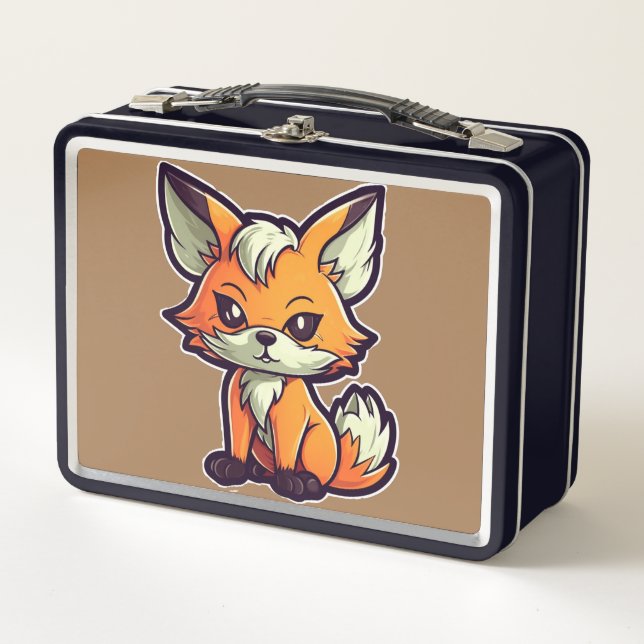 CARTOON FOX METAL LUNCH BOX (Front)