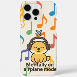 Cartoon Fox Sticker Mentally on Aeroplane Mode iPhone 16 Pro Max Case