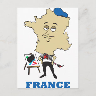 Cartoon France Postcard
