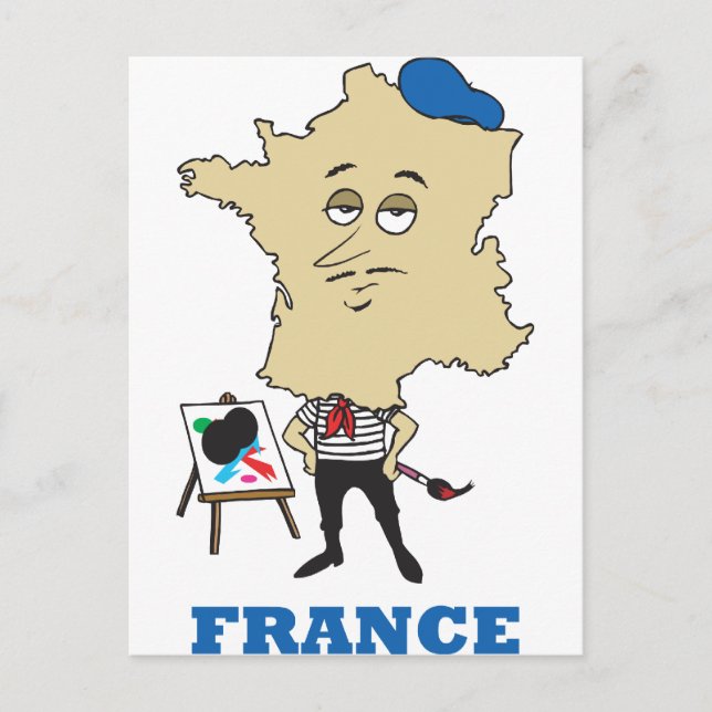 Cartoon France Postcard (Front)