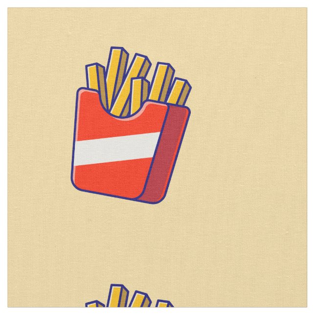 Cartoon French Fry Fabric (Close Up)