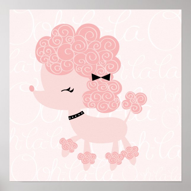 Cartoon French Poodle Children's Wall Art (Front)