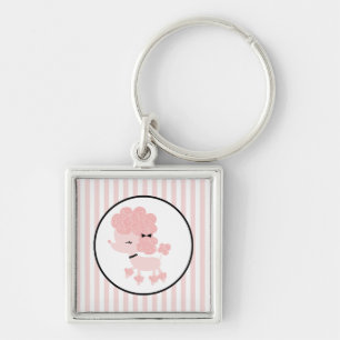 Cartoon French Poodle Key Ring