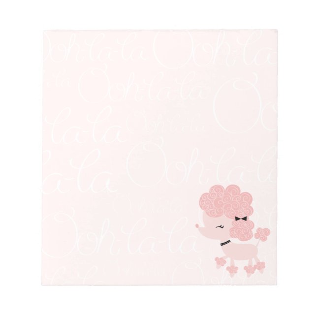 Cartoon French Poodle Notepad (Front)