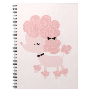 Cartoon French Poodle Spiral Notebook