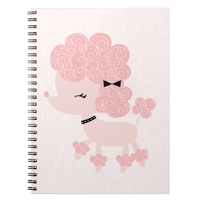 Cartoon French Poodle Spiral Notebook (Front)