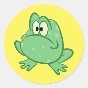 Cartoon frog classic round sticker