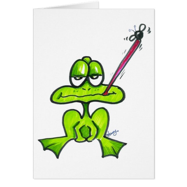 Cartoon Frog eating a fly (Front)