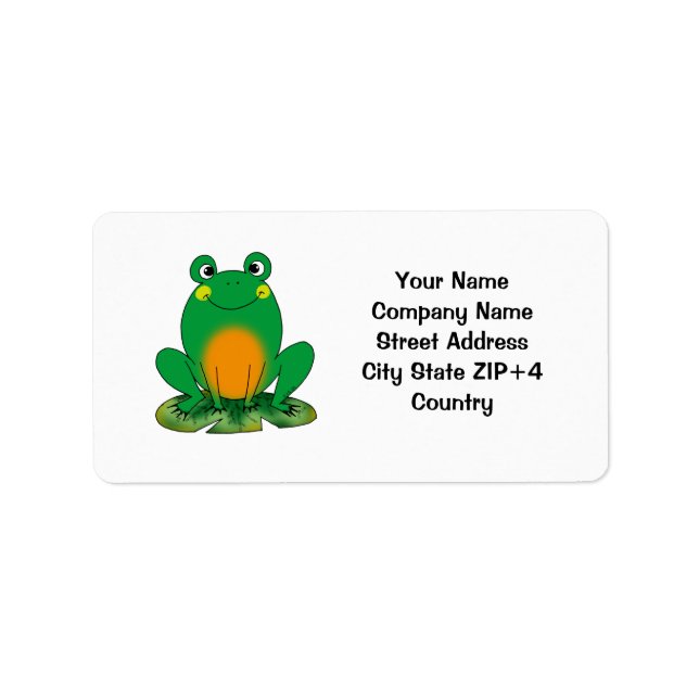 Cartoon frog return address label (Front)