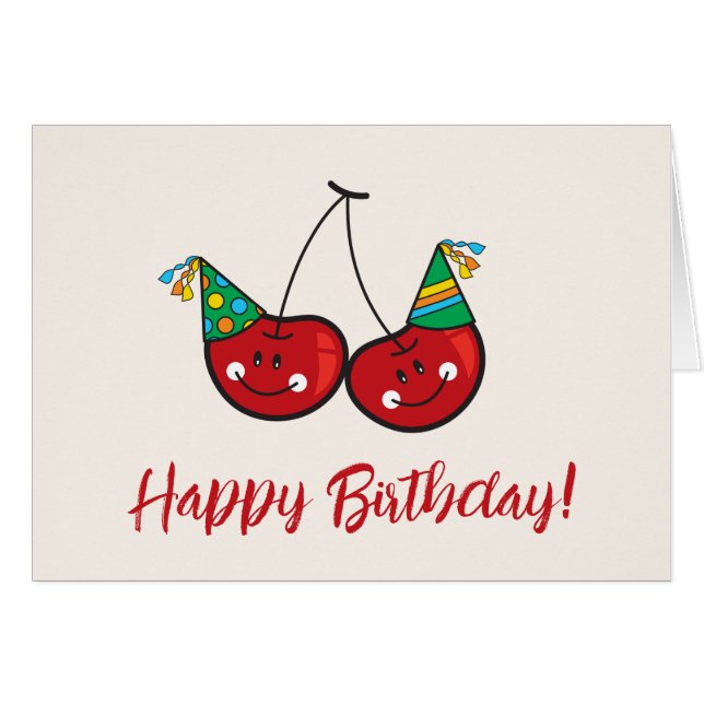 Cartoon Fun Comic Funny Cheeky Red Cherries Cherry (Front Horizontal)