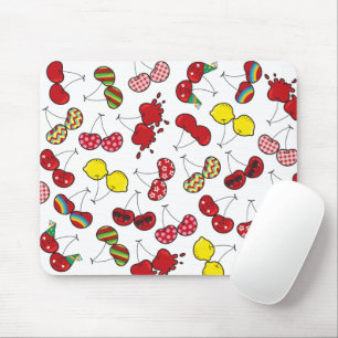 Cartoon Fun Comic Funny Cheeky Red Cherries Cherry Mouse Pad