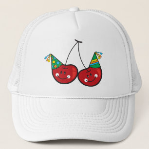 Cartoon Fun Comic Funny Cheeky Red Cherries Cherry Trucker Hat