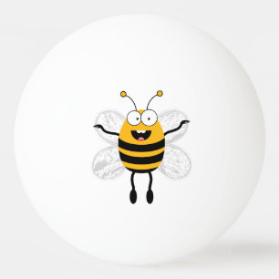 Cartoon funny bee ping pong ball
