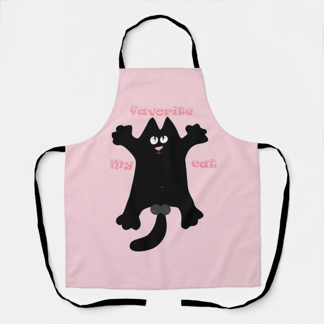 #cartoon #funny # cat throw pillow apron (Front)