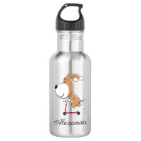 Cartoon Funny Dog Puppy Kick Scooter Back School 5
