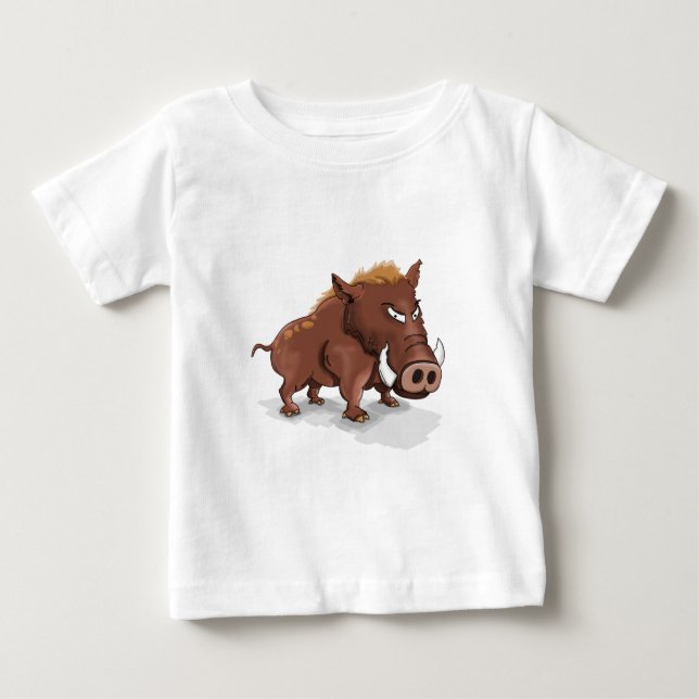 Cartoon funny humours wild brown hog baby T-Shirt (Front)