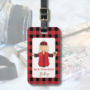  Cartoon Funny Lady Snow Saying Winter Cruise  Luggage Tag