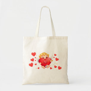 Cartoon funny playing angels for love you tote bag