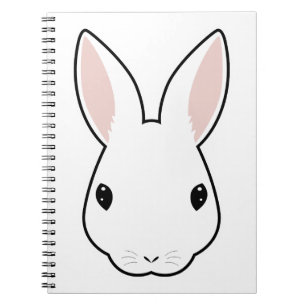Cartoon funny rabbit face icon head notebook