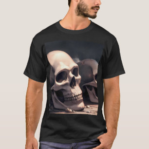 Cartoon Galleon Sailing on Blue Water T-Shirt