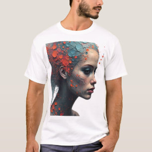 Cartoon Galleon Sailing on Blue Water T-Shirt