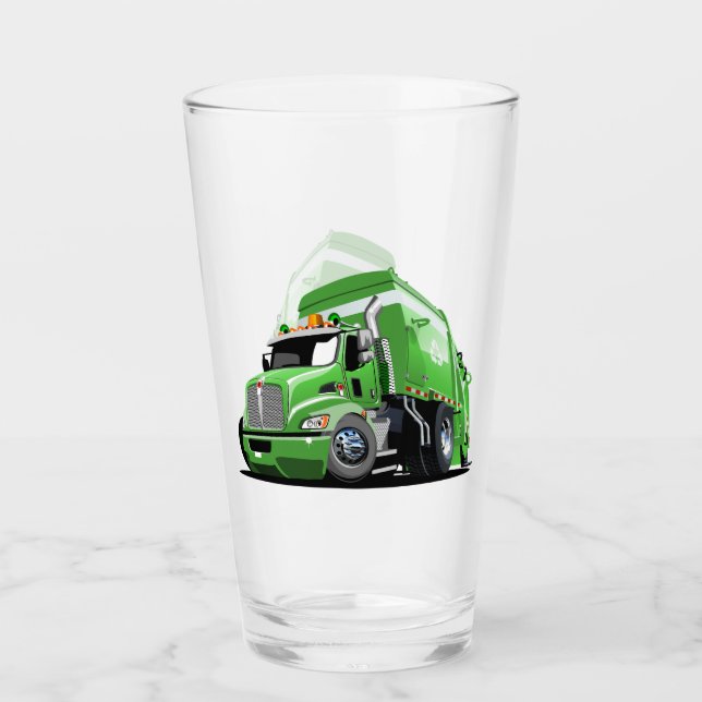 Cartoon garbage truck glass (Front)