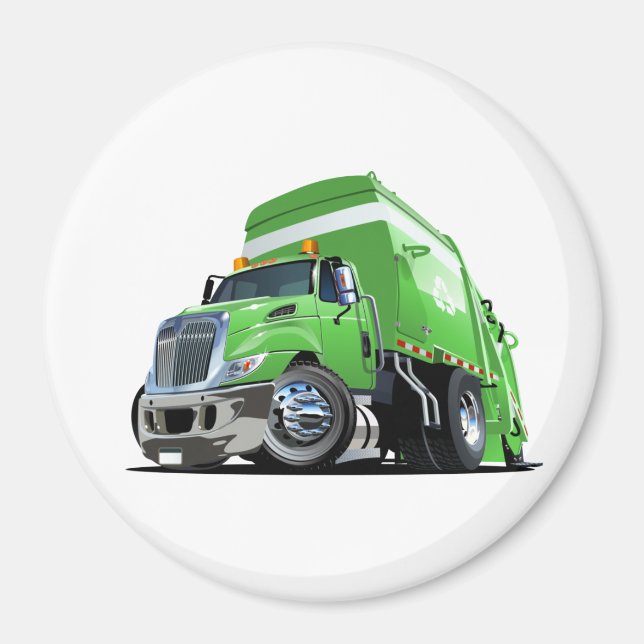 Cartoon garbage truck magnet (Front)