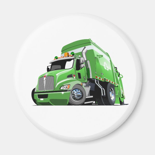 Cartoon garbage truck magnet (Front)