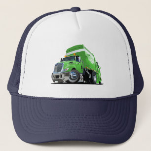 Cartoon garbage truck trucker hat