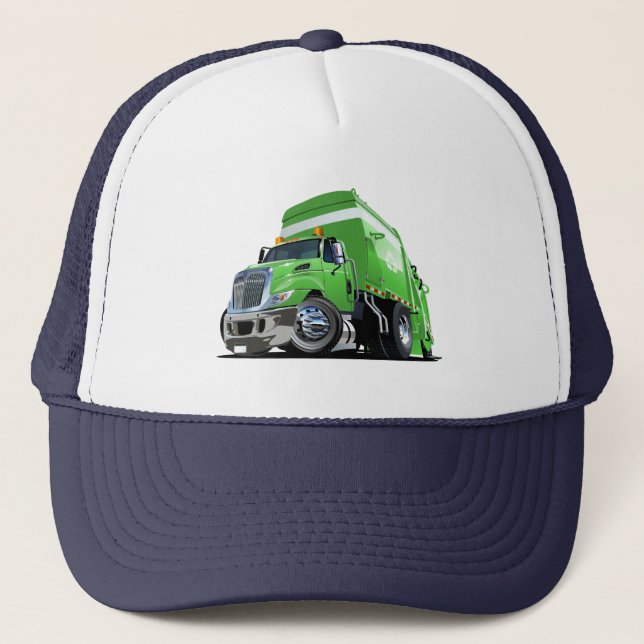 Cartoon garbage truck trucker hat (Front)