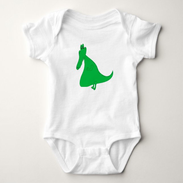 Cartoon Gator Baby Bodysuit (Front)
