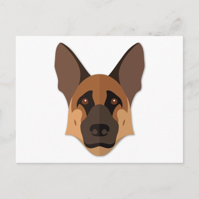 Cartoon German Shepherd Head Postcard (Front)