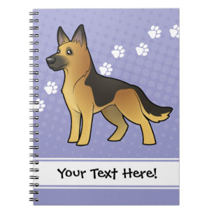 Cartoon German Shepherd Notebook