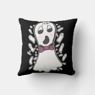 Cartoon Ghost Halloween Vintage Cute Black Orange Cushion