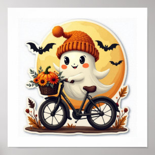 Cartoon ghost poster