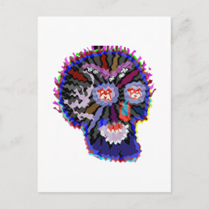 CARTOON GHOST SKULL HALLOWEEN POSTCARD