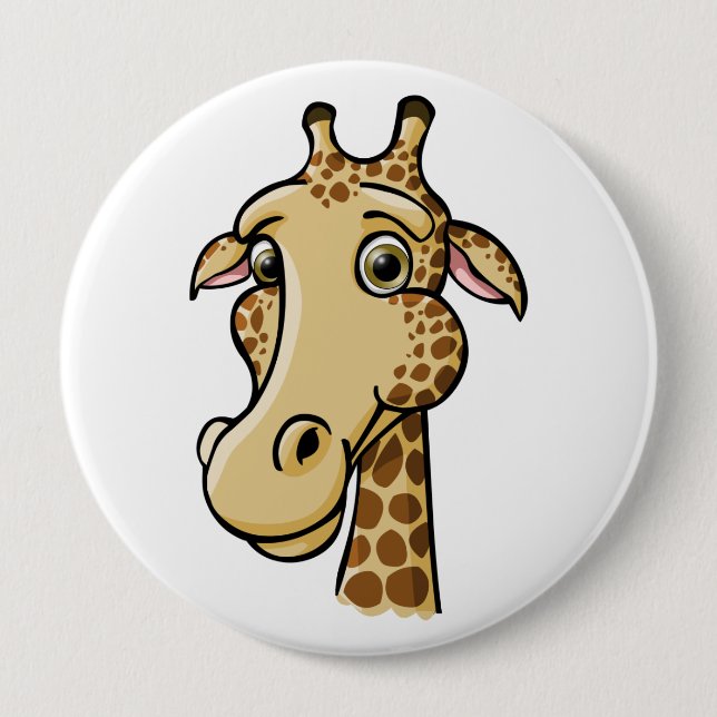 Cartoon Giraffe 10 Cm Round Badge (Front)