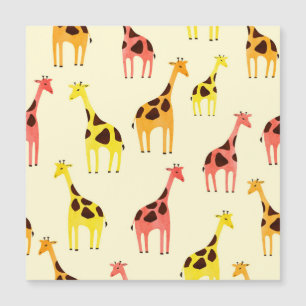 Cartoon Giraffe: Colourful Vintage Pattern.
