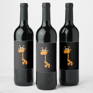Cartoon Giraffe Copy Wine Label