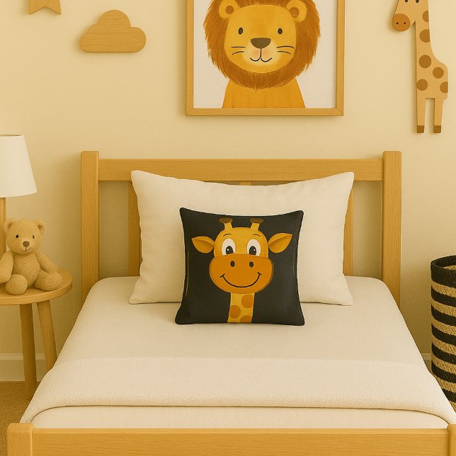 Cartoon Giraffe Fun Safari Boys Room Decor Cushion (Creator Uploaded)