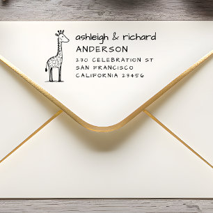 Cartoon Giraffe Handwriting Name Return Address Self-inking Stamp