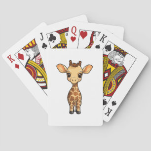 Cartoon giraffe illustration playing cards