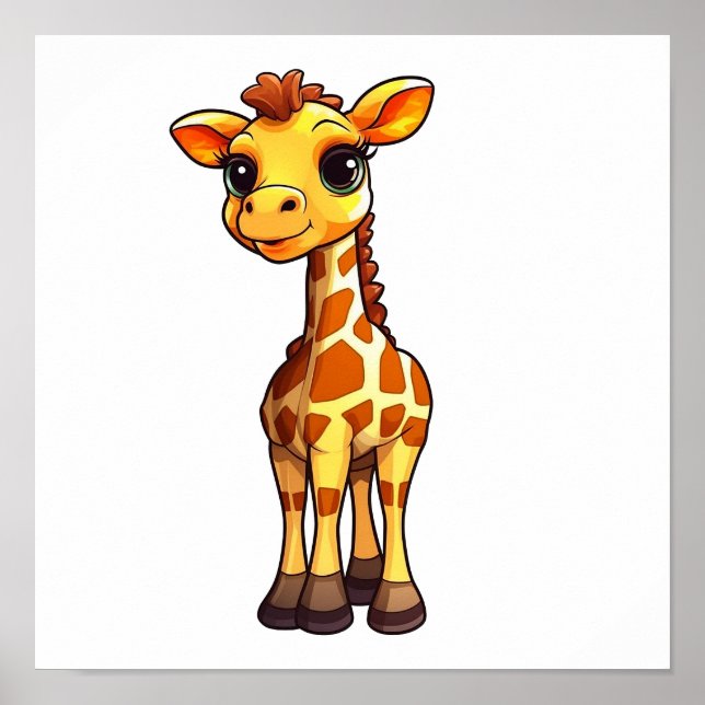 Cartoon giraffe illustration poster (Front)