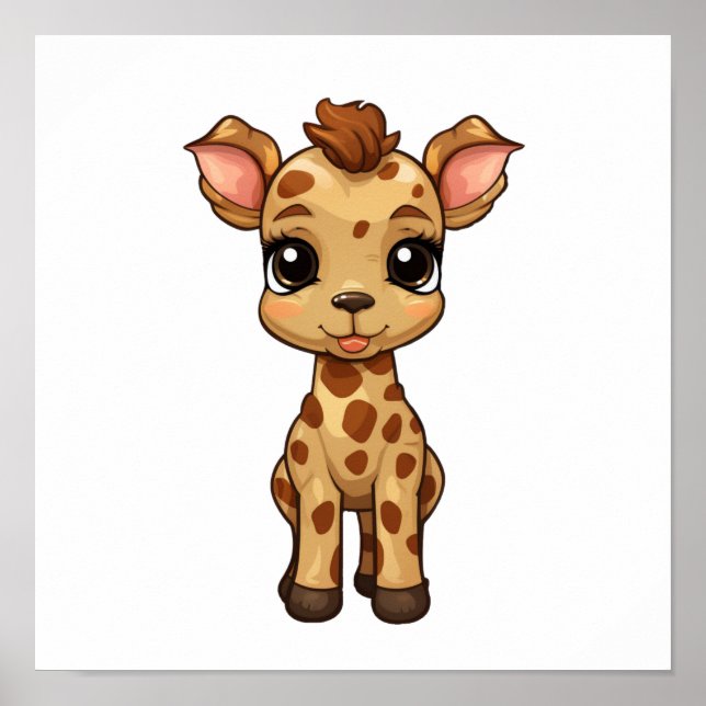 Cartoon giraffe illustration poster (Front)