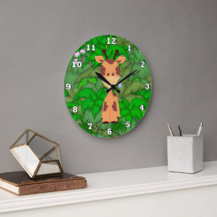 Cartoon Giraffe kids room wall clock