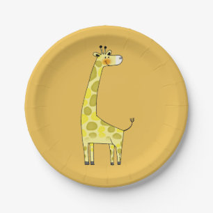 cartoon giraffe paper plate