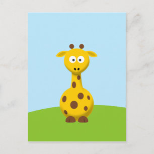 Cartoon Giraffe Postcard